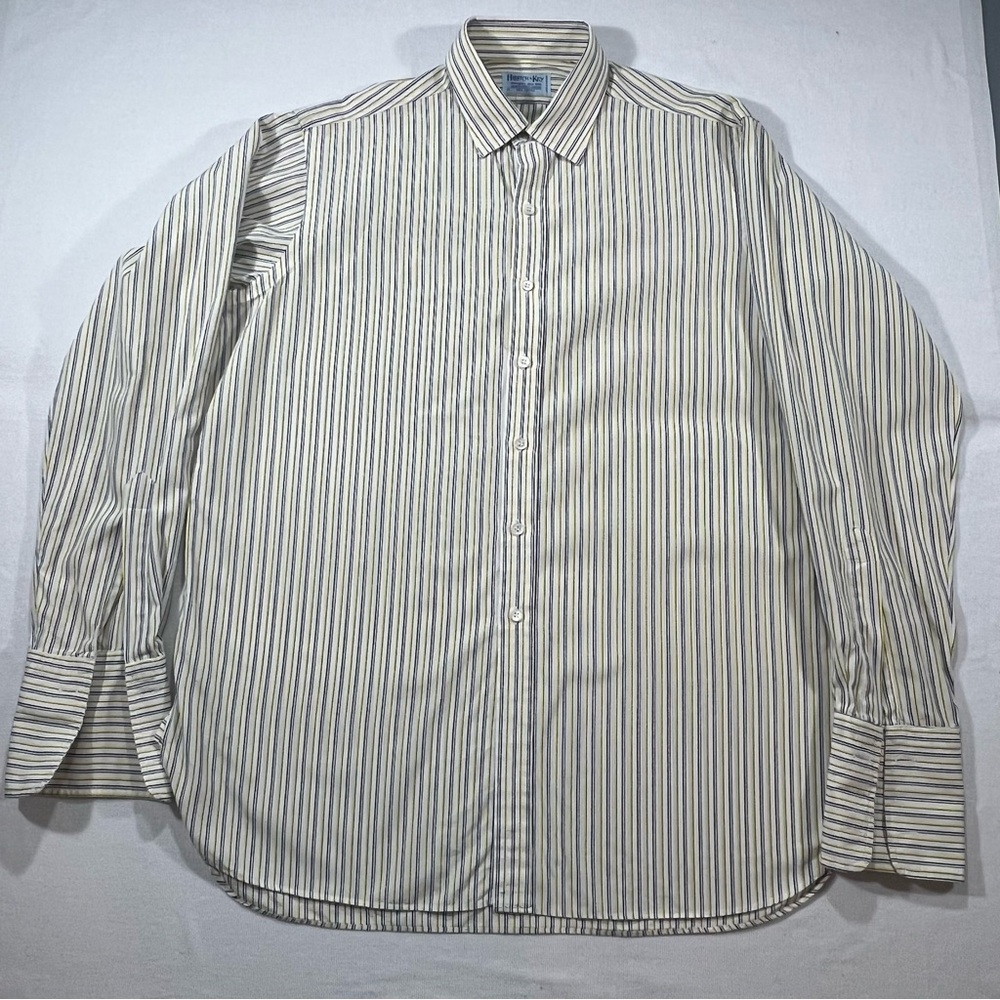 Hilditch & Key London Men’s Striped Dress Shirt French Cuff Made In England 17